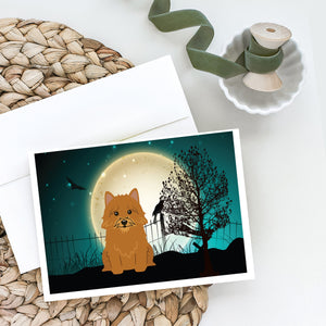Halloween Scary Norwich Terrier Greeting Cards And Envelopes Pack Of 8