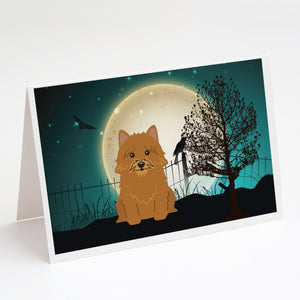 Halloween Scary Norwich Terrier Greeting Cards And Envelopes Pack Of 8