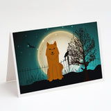 Halloween Scary Karelian Bear Dog Greeting Cards And Envelopes Pack Of 8