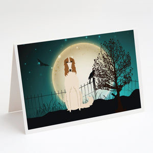 Halloween Scary Borzoi Greeting Cards And Envelopes Pack Of 8