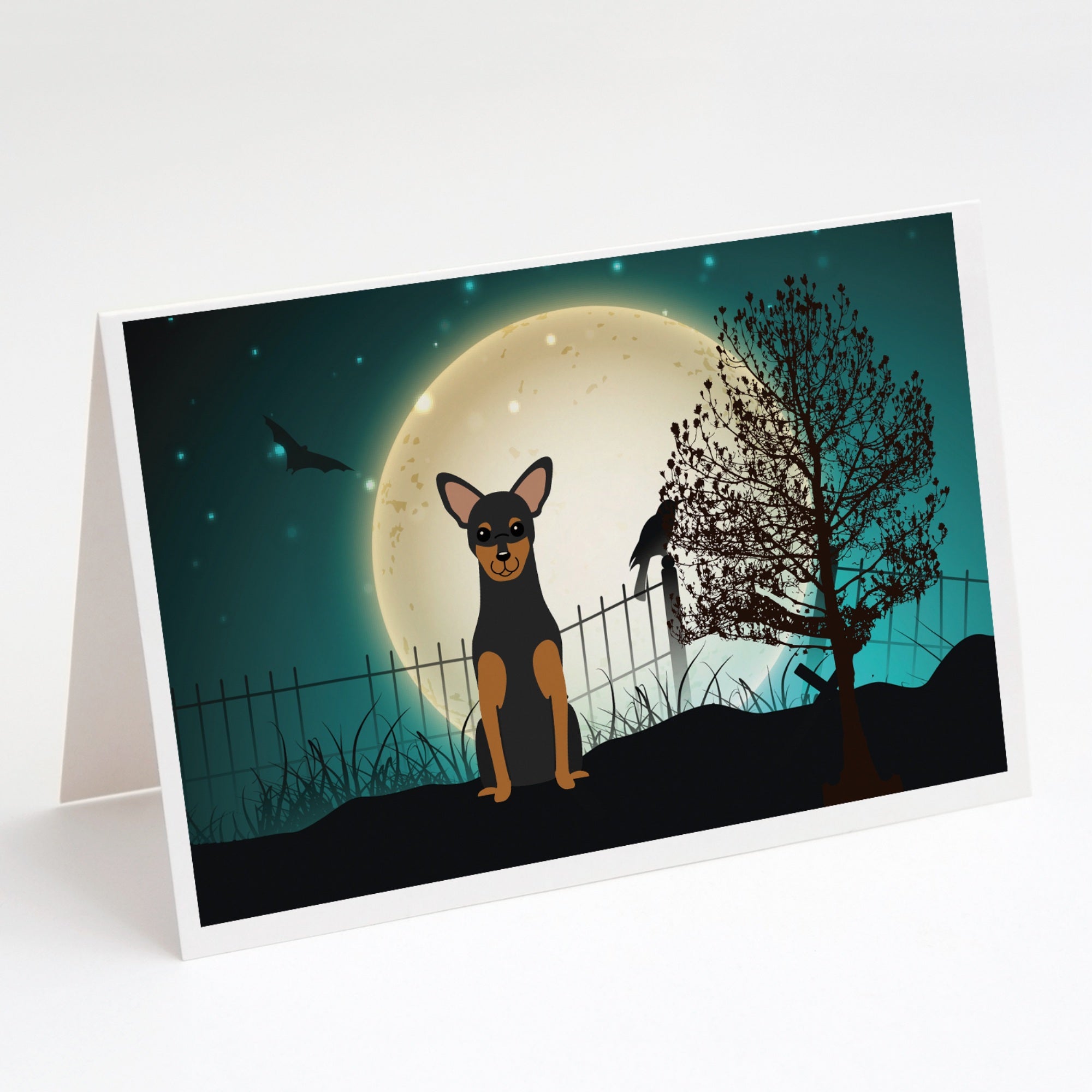 Halloween Scary Manchester Terrier Greeting Cards And Envelopes Pack Of 8