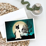 Halloween Scary Russo-European Laika Spitz Greeting Cards And Envelopes Pack Of 8