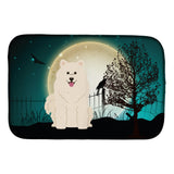 Caroline'S Treasures Halloween Scary Samoyed Dish Drying Mat, 14 X 21