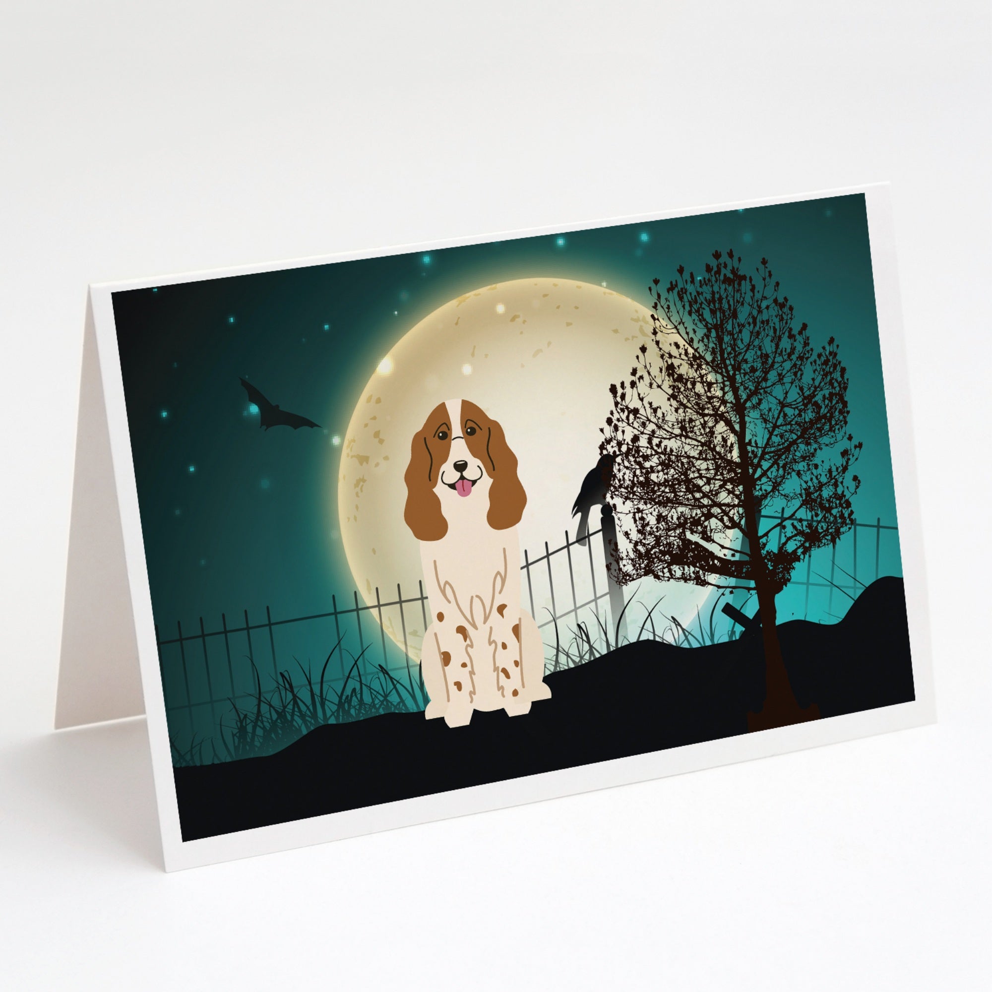 Halloween Scary Russian Spaniel Greeting Cards And Envelopes Pack Of 8