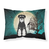 Caroline'S Treasures Halloween Scary Schnauzer Salt And Pepper Fabric Standard Pillowcase Bb2223Pillowcase, Multicolor