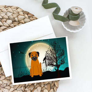 Halloween Scary Border Terrier Greeting Cards And Envelopes Pack Of 8