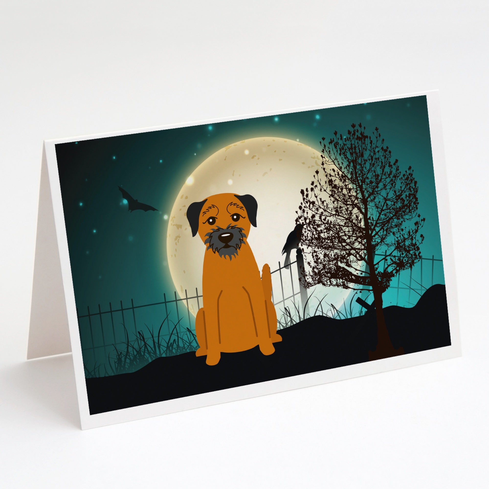 Halloween Scary Border Terrier Greeting Cards And Envelopes Pack Of 8