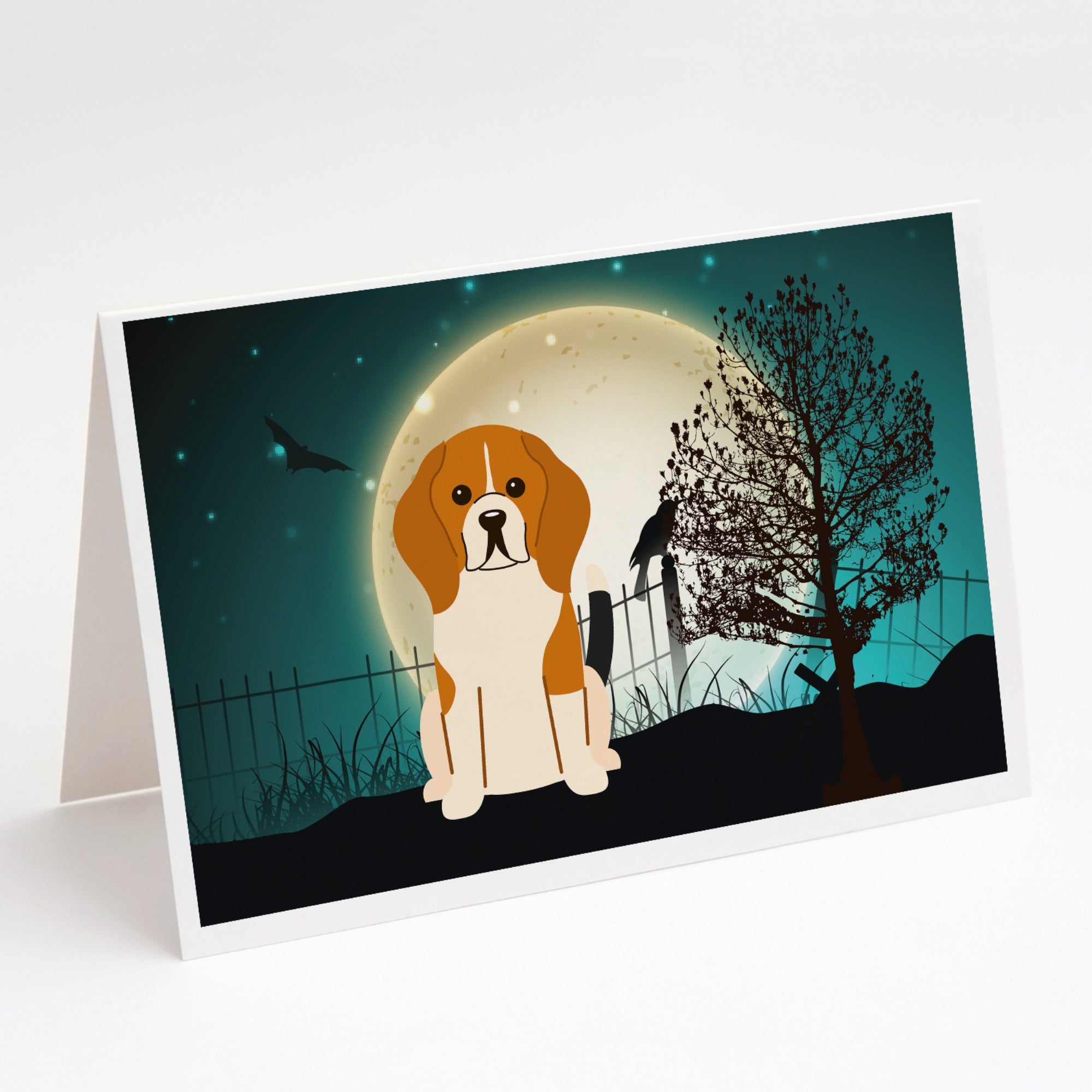 Halloween Scary Beagle Tricolor Greeting Cards And Envelopes Pack Of 8