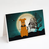 Halloween Scary Airedale Greeting Cards And Envelopes Pack Of 8