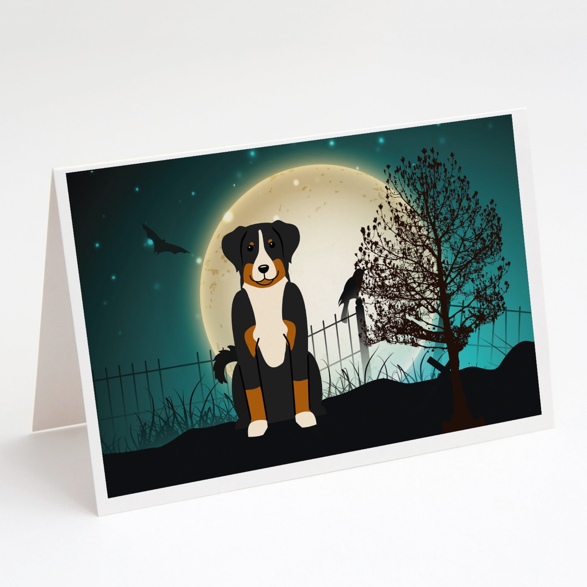Halloween Scary Appenzeller Sennenhund Greeting Cards And Envelopes Pack Of 8