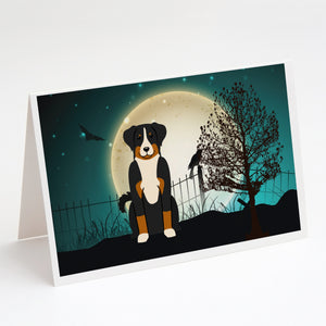 Halloween Scary Appenzeller Sennenhund Greeting Cards And Envelopes Pack Of 8