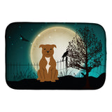 Caroline'S Treasures Halloween Scary Staffordshire Bull Terrier Dish Drying Mat, 14 X 21