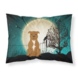 Caroline'S Treasures Halloween Scary Staffordshire Bull Terrier Brown Fabric Standard Pillowcase Bb2237Pillowcase, Multicolor,