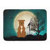 Caroline'S Treasures Halloween Scary Bull Terrier Brown Floor Mat, 19 X 27, Multicolor