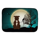 Caroline'S Treasures Halloween Scary Staffordshire Bull Terrier Chocolate Dish Drying Mat, 14 X 21