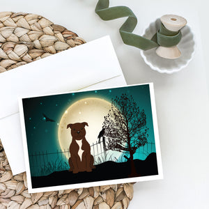 Halloween Scary Staffordshire Bull Terrier Chocolate Greeting Cards And Envelopes Pack Of 8