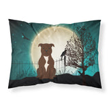 Caroline'S Treasures Halloween Scary Staffordshire Bull Terrier Chocolate Fabric Standard Pillowcase Bb2238Pillowcase, Multico
