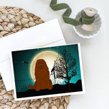 Halloween Scary Caucasian Shepherd Dog Greeting Cards And Envelopes Pack Of 8