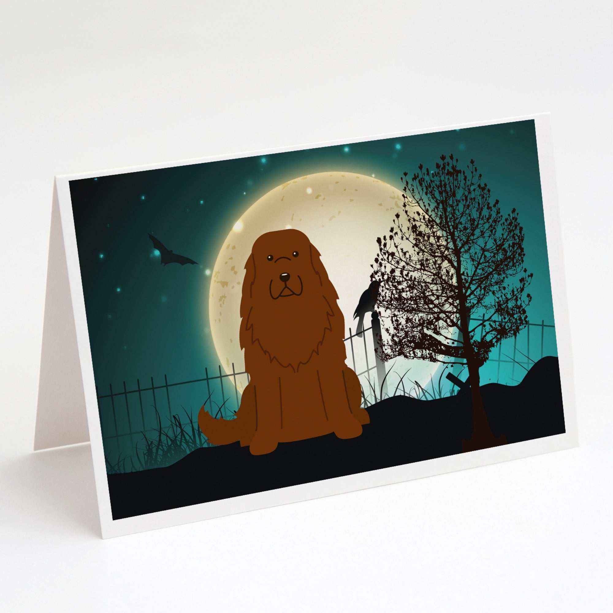 Halloween Scary Caucasian Shepherd Dog Greeting Cards And Envelopes Pack Of 8