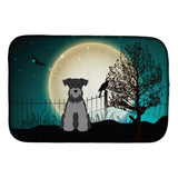 Caroline'S Treasures Halloween Scary Miniature Schnauzer Black Silver Dish Drying Mat, 14 X 21