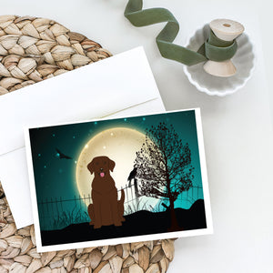 Halloween Scary Chocolate Labrador Greeting Cards And Envelopes Pack Of 8