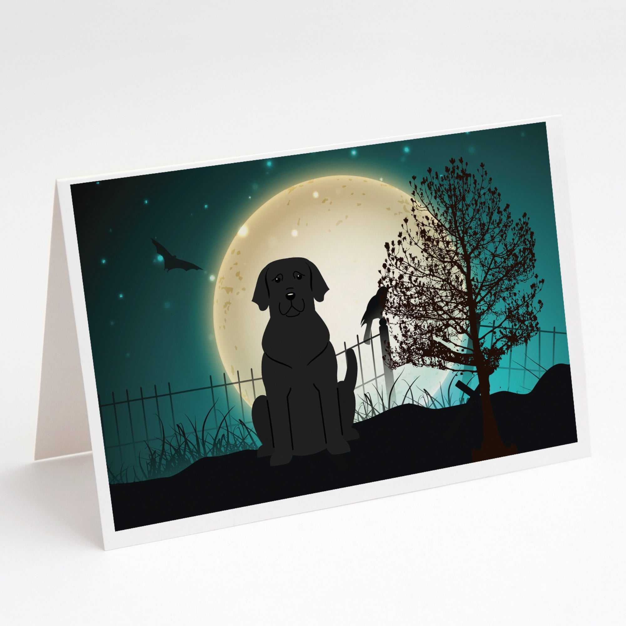 Halloween Scary Black Labrador Greeting Cards And Envelopes Pack Of 8