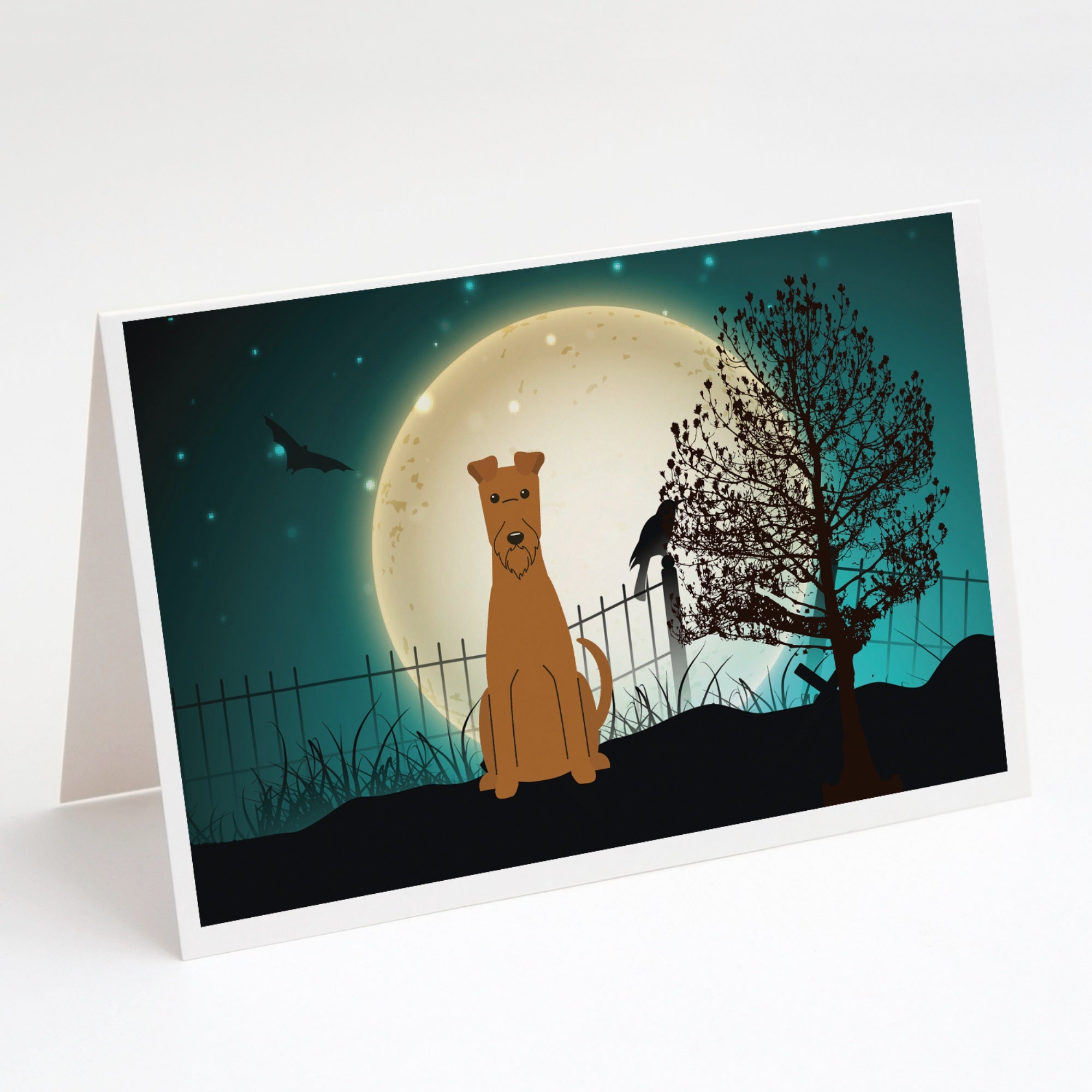 Halloween Scary Irish Terrier Greeting Cards And Envelopes Pack Of 8