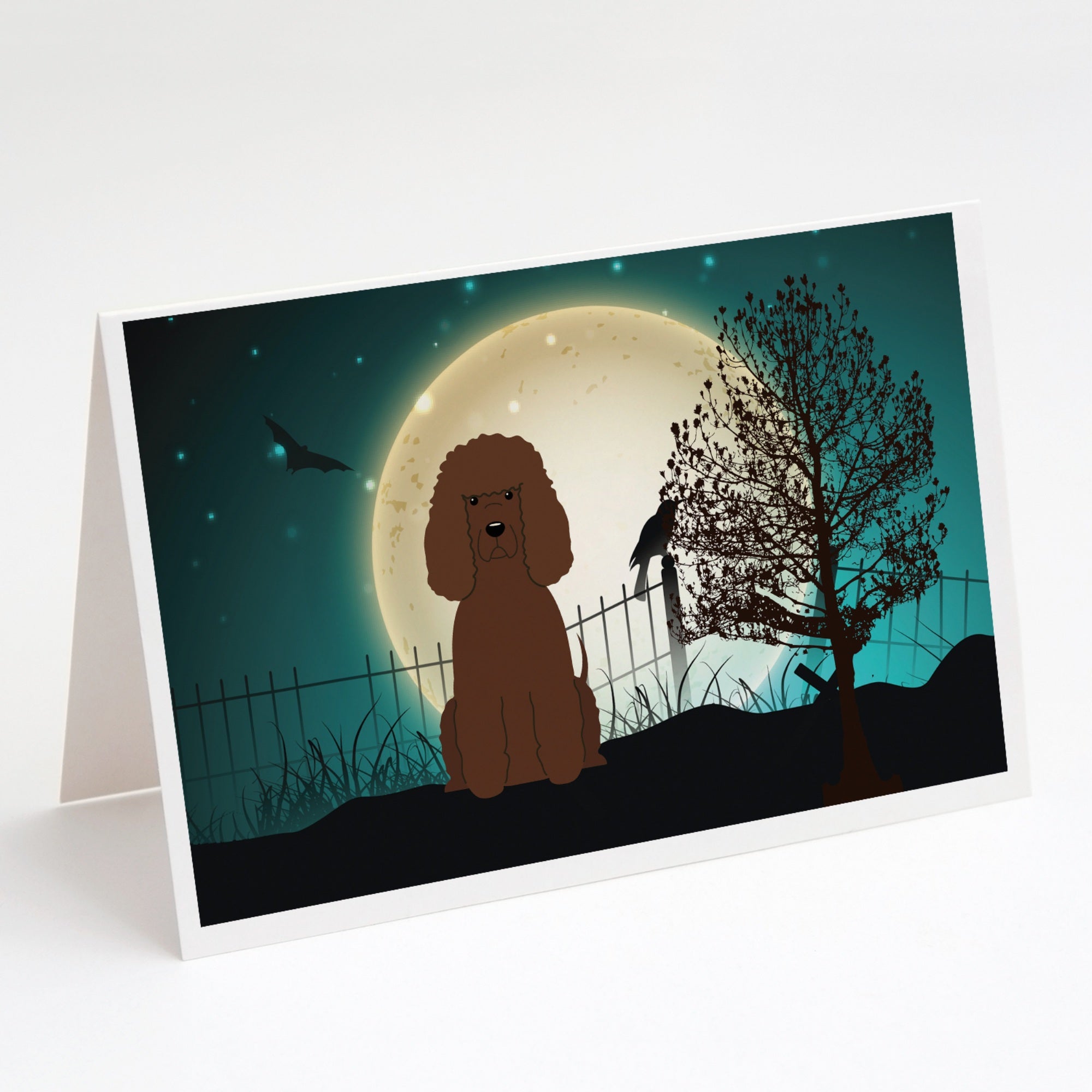 Halloween Scary Irish Water Spaniel Greeting Cards And Envelopes Pack Of 8