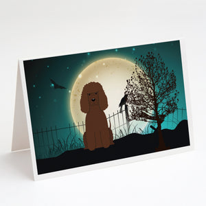 Halloween Scary Irish Water Spaniel Greeting Cards And Envelopes Pack Of 8
