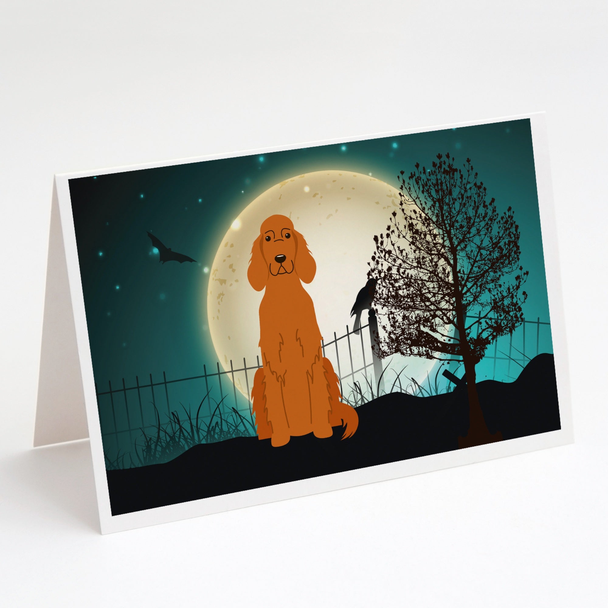Halloween Scary Irish Setter Greeting Cards And Envelopes Pack Of 8