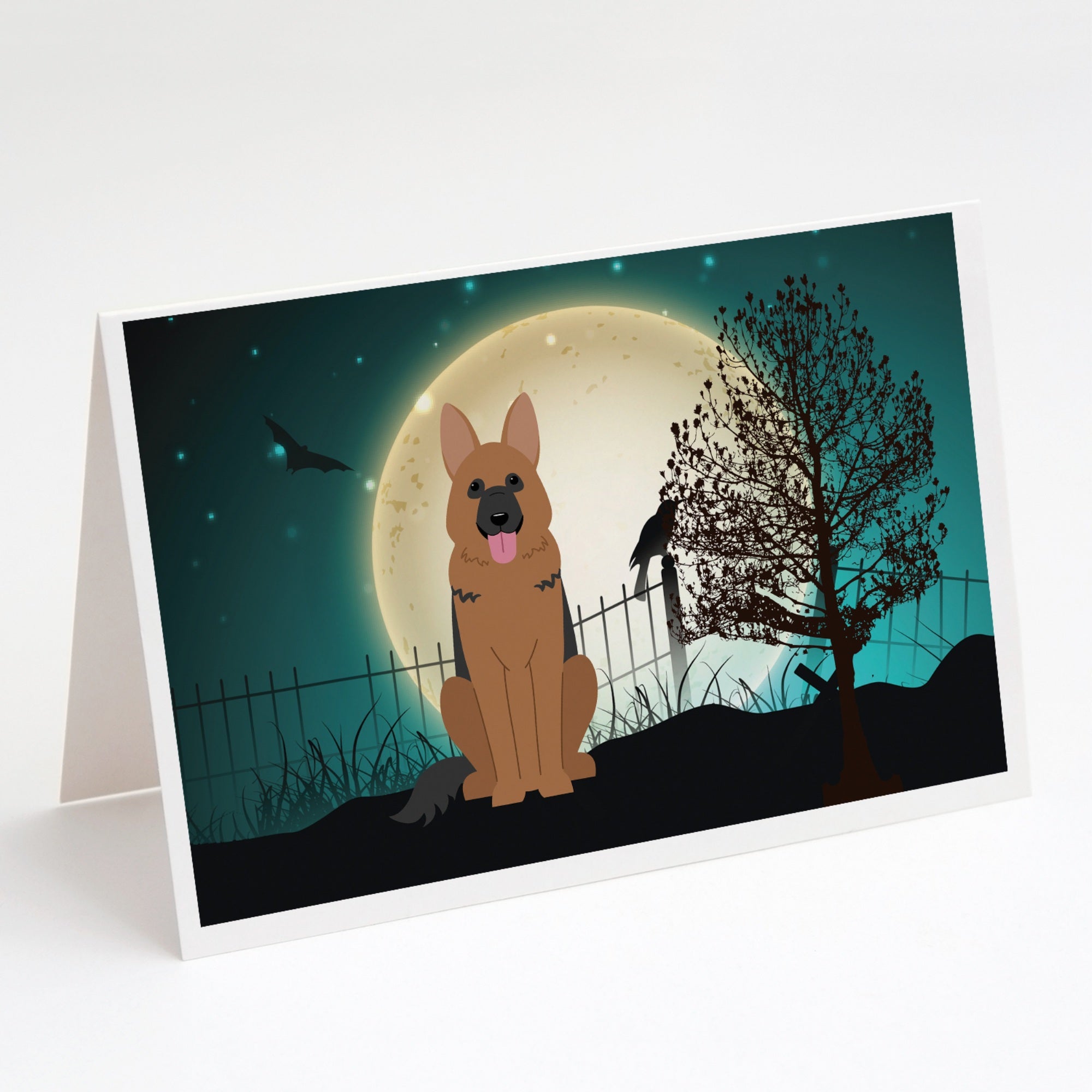 Halloween Scary German Shepherd Greeting Cards And Envelopes Pack Of 8