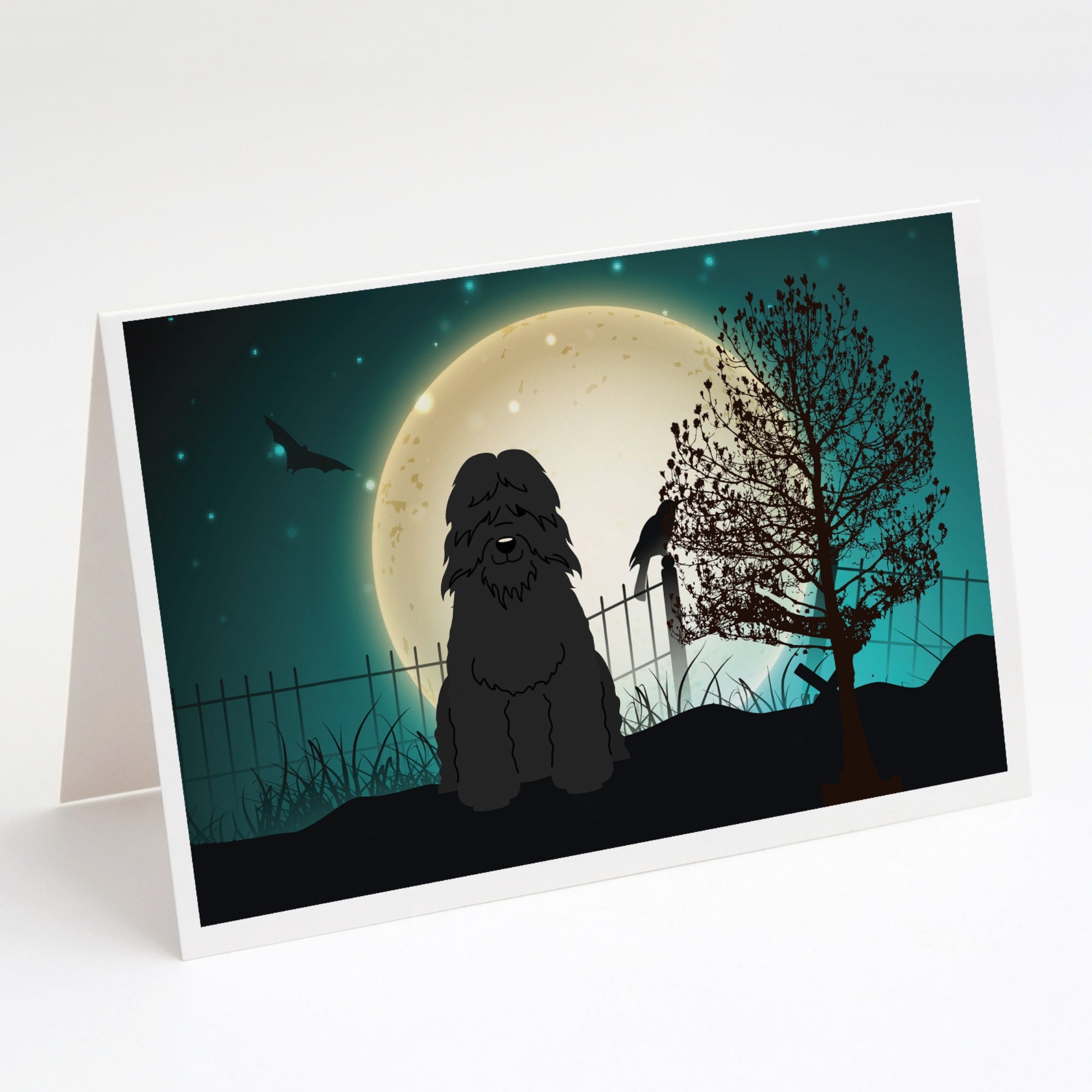 Halloween Scary Bouvier Des Flandres Greeting Cards And Envelopes Pack Of 8