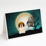 Halloween Scary Petit Basset Griffon Veenden Greeting Cards And Envelopes Pack Of 8