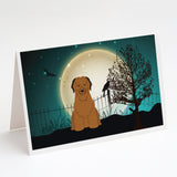Halloween Scary Briard Brown Greeting Cards And Envelopes Pack Of 8