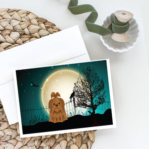 Halloween Scary Shih Tzu Chocolate Greeting Cards And Envelopes Pack Of 8