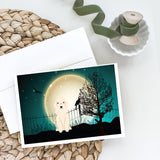Halloween Scary Bedlington Terrier Sandy Greeting Cards And Envelopes Pack Of 8