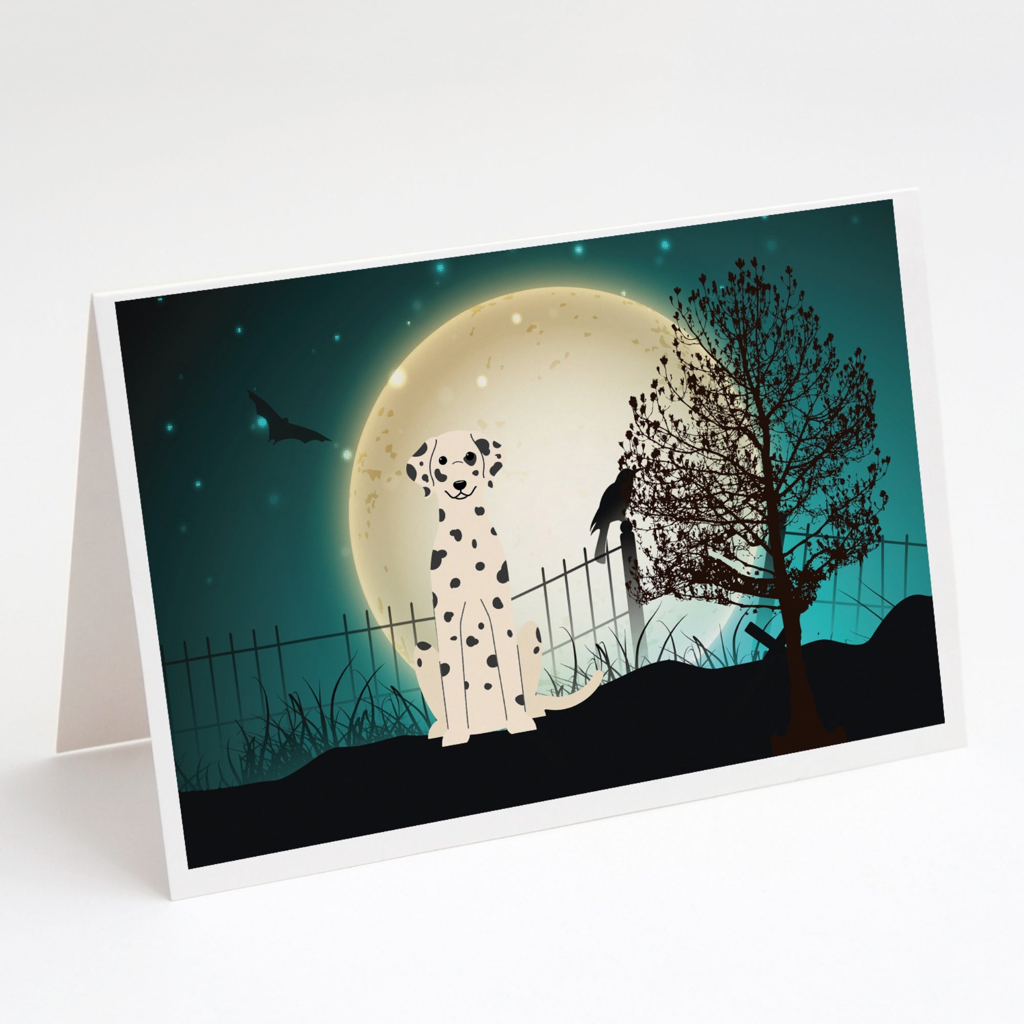 Halloween Scary Dalmatian Greeting Cards And Envelopes Pack Of 8