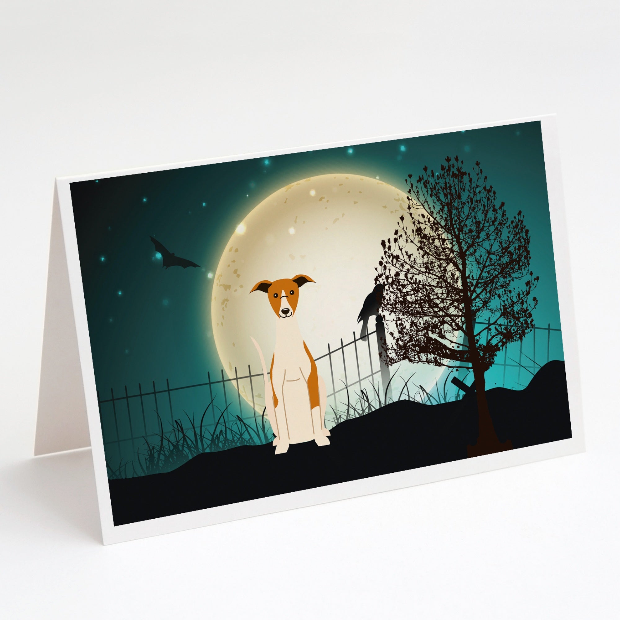 Halloween Scary Whippet Greeting Cards And Envelopes Pack Of 8