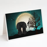 Halloween Scary Pekingese Black Greeting Cards And Envelopes Pack Of 8