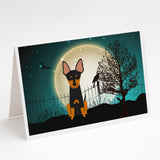 Halloween Scary English Toy Terrier Greeting Cards And Envelopes Pack Of 8