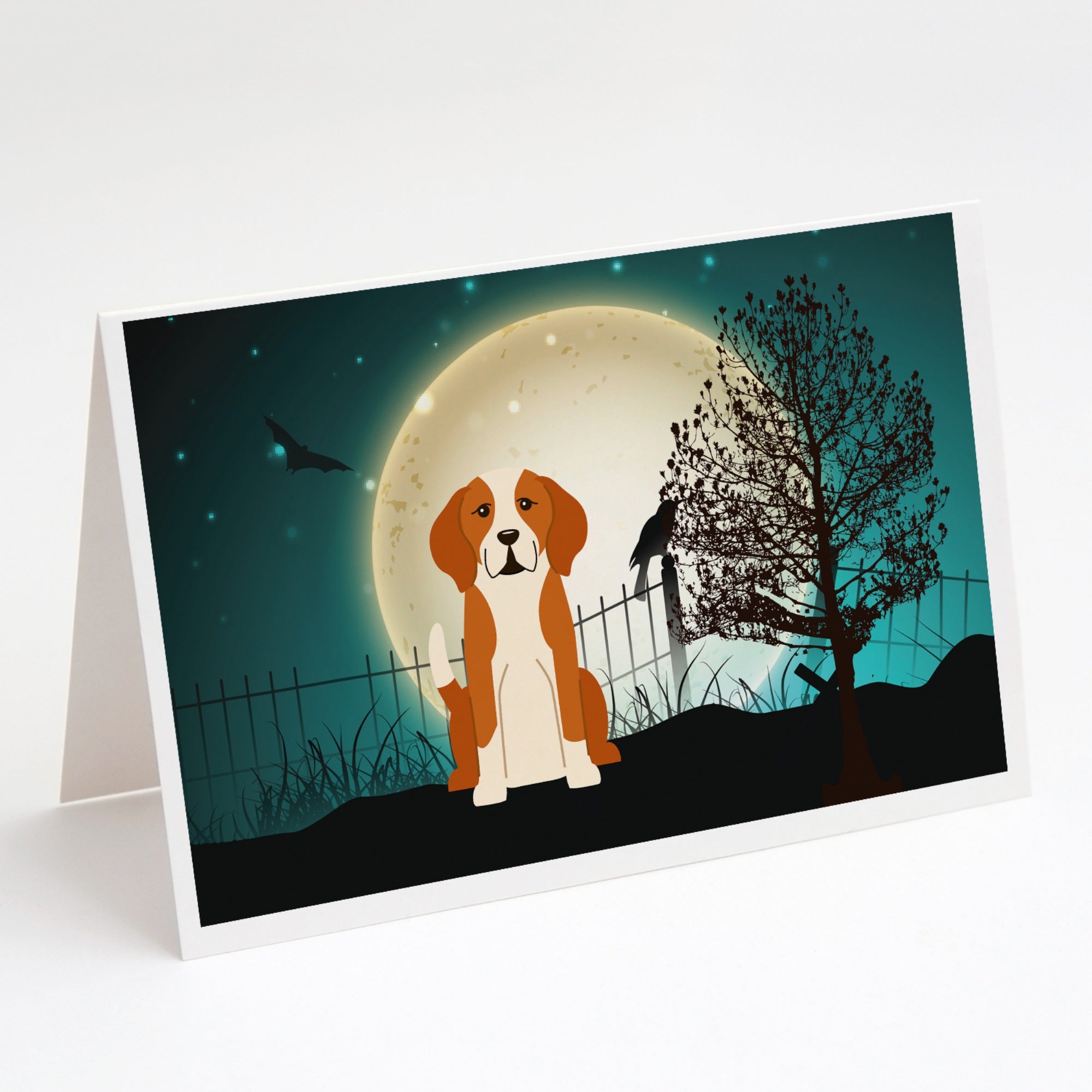 Halloween Scary English Foxhound Greeting Cards And Envelopes Pack Of 8