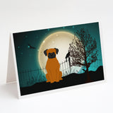 Halloween Scary Fawn Boxer Greeting Cards And Envelopes Pack Of 8