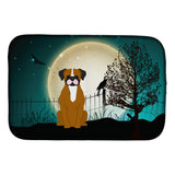 Caroline'S Treasures Halloween Scary Flashy Fawn Boxer Dish Drying Mat, 14 X 21