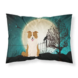 Caroline'S Treasures Halloween Scary Border Collie Red White Fabric Standard Pillowcase Bb2309Pillowcase, Multicolor