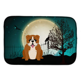 Caroline'S Treasures Halloween Scary English Bulldog Red White Dish Drying Mat, 14 X 21