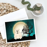 Halloween Scary English Bulldog White Greeting Cards And Envelopes Pack Of 8