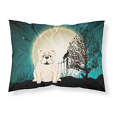 Caroline'S Treasures Halloween Scary English Bulldog White Fabric Standard Pillowcase Bb2313Pillowcase, Multicolor
