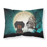 Caroline'S Treasures Halloween Scary Dachshund Black Tan Fabric Standard Pillowcase Bb2322Pillowcase, Multicolor
