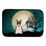 Caroline'S Treasures Halloween Scary Bull Terrier Dark Brindle Dish Drying Mat, 14 X 21