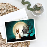 Halloween Scary Bull Terrier Brindle Greeting Cards And Envelopes Pack Of 8
